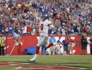 Daniel Jones stepped in and helped upset Tampa on Sunday